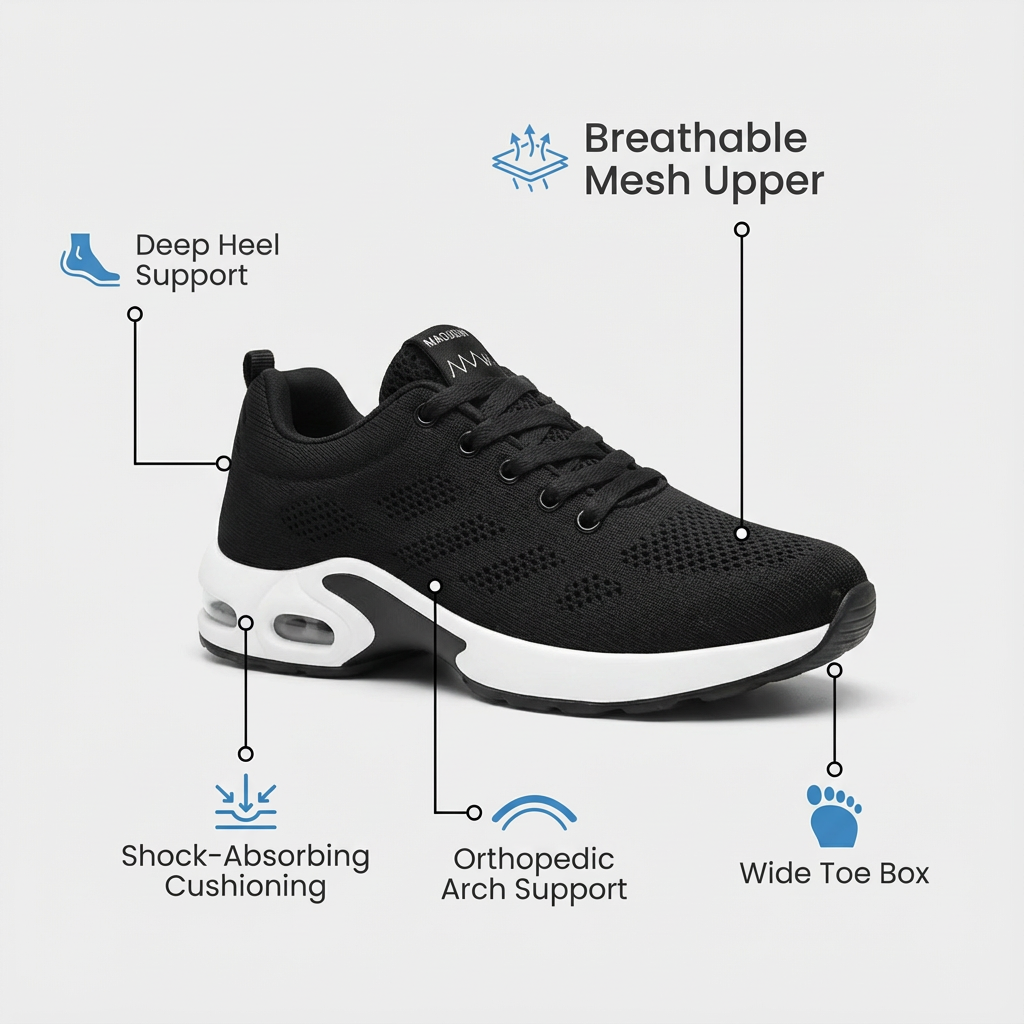 12-Hour Comfort Shoes for Heel & Plantar Fasciitis Relief (Unisex) (BOGO)