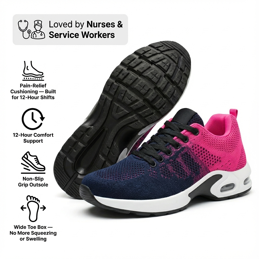 12-Hour Comfort Shoes for Heel & Plantar Fasciitis Relief (Unisex) (BOGO)