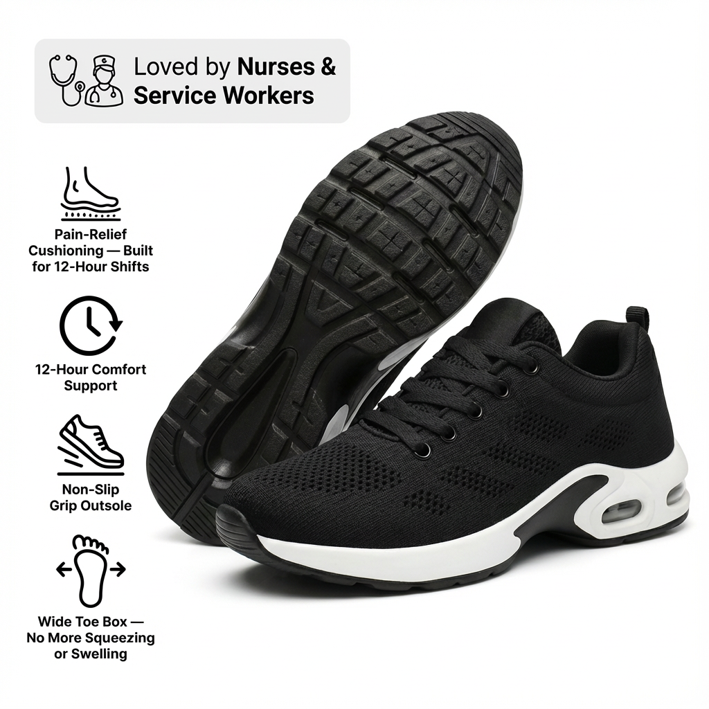 12-Hour Shift Shoes for All-Day Foot, Knee & Back Pain Relief