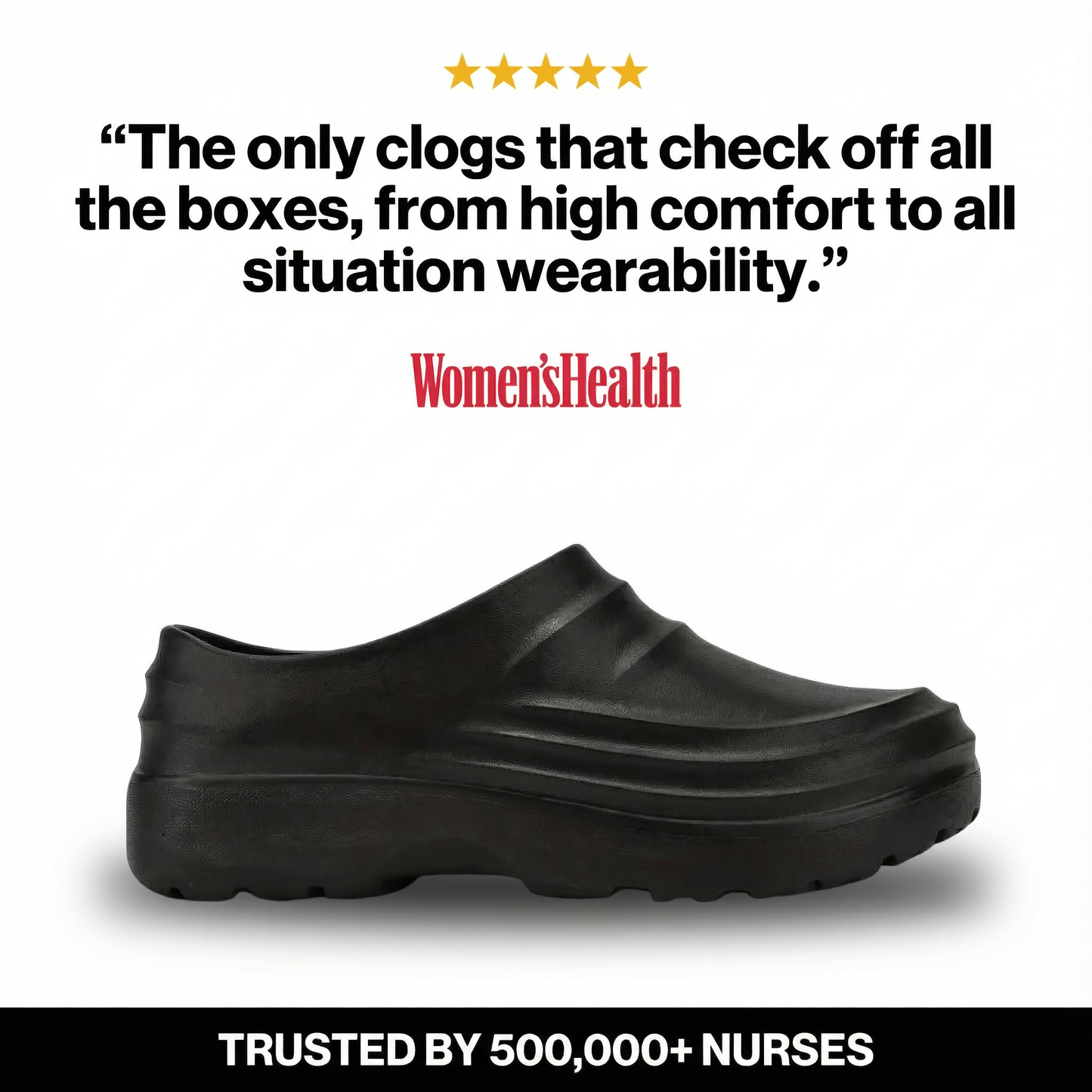 12-Hour Shift Clogs – Built-In Arch Support for Plantar Fasciitis, Wide Toe Box, Non-Slip